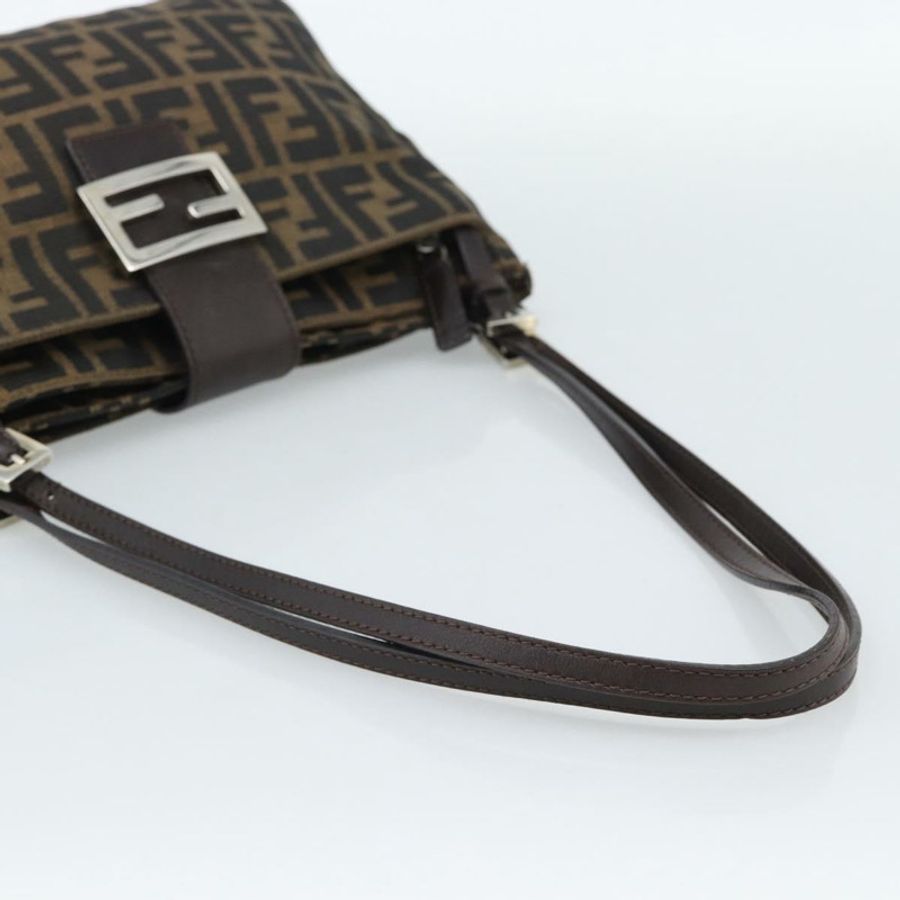 【日本直送】FENDI Zucca 帆布 Mamma Baguette 手袋黑棕色正品 189846A-6
