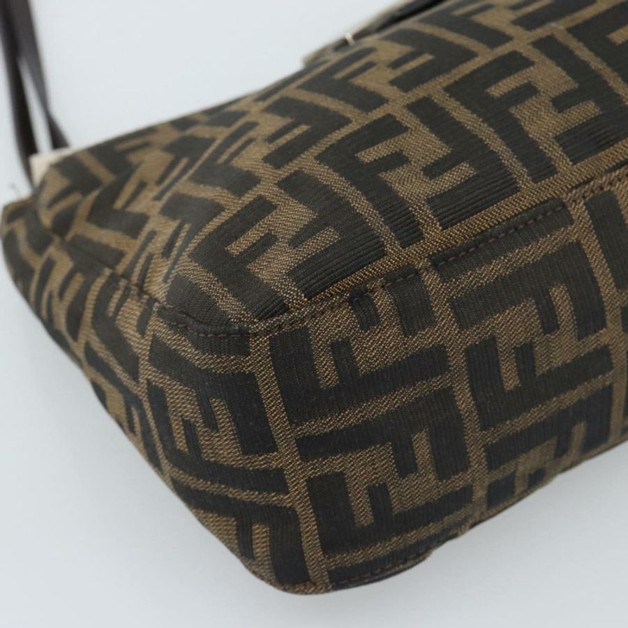 【日本直送】FENDI Zucca 帆布 Mamma Baguette 手袋黑棕色正品 189846A-13