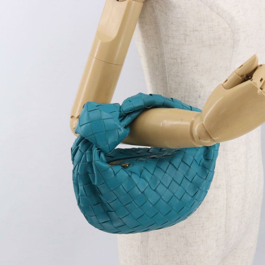 【日本直送】BOTTEGA VENETA INTRECCIATO 迷你 Jody 手提包 皮革 藍色 金色 正品 189886SM-20