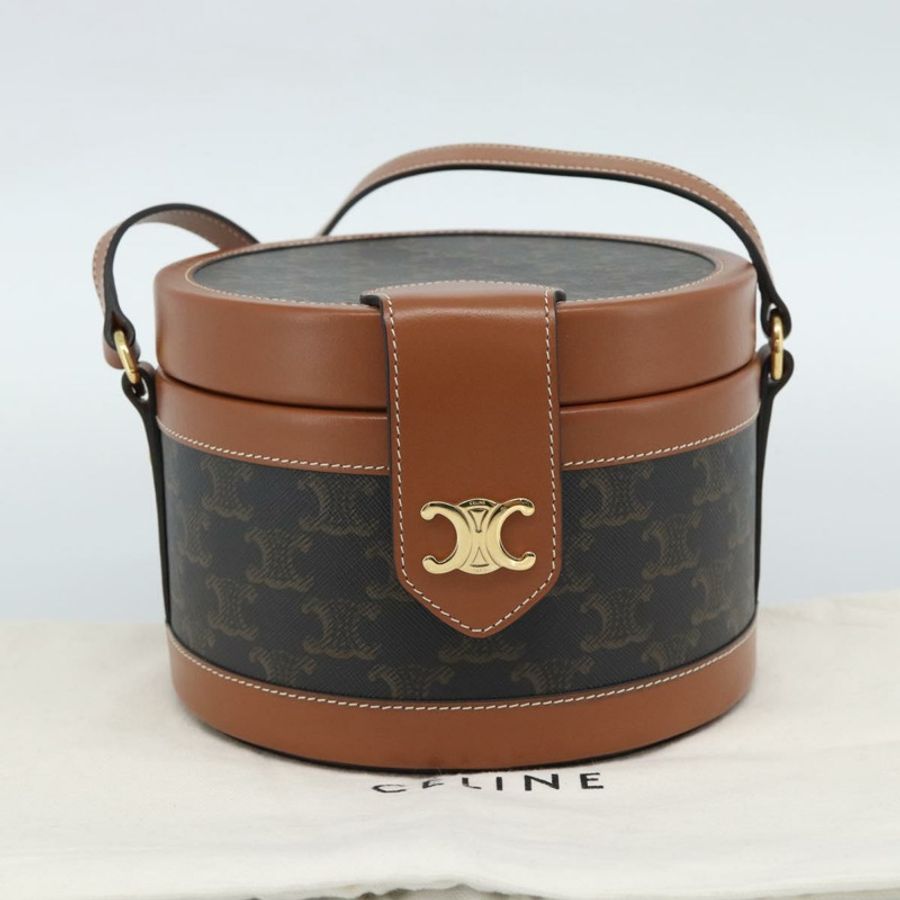 【日本直送】CELINE Macadam帆布Triomphe Tambour單背包 PVC黑色金色正品 189888SM-11