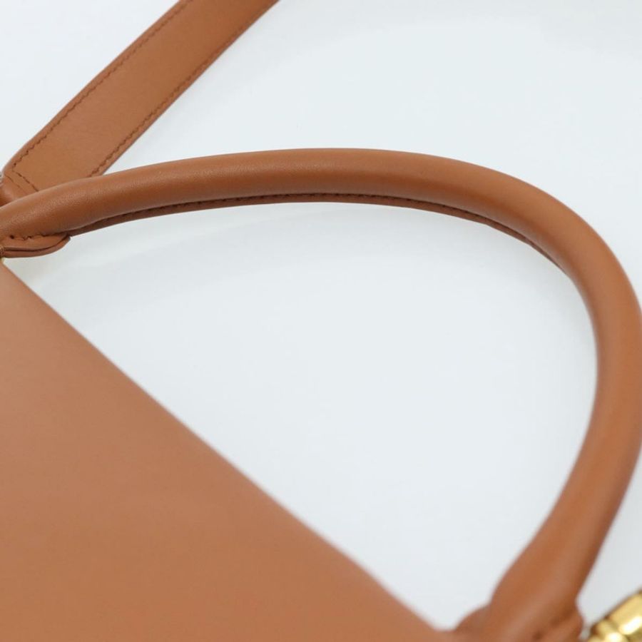 【日本直送】CELINE Trapeze 手提包 皮革 2way 棕色 金色 Auth 189874A-13