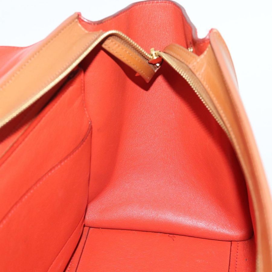 【日本直送】CELINE Trapeze 手提包 皮革 2way 棕色 金色 Auth 189874A-21