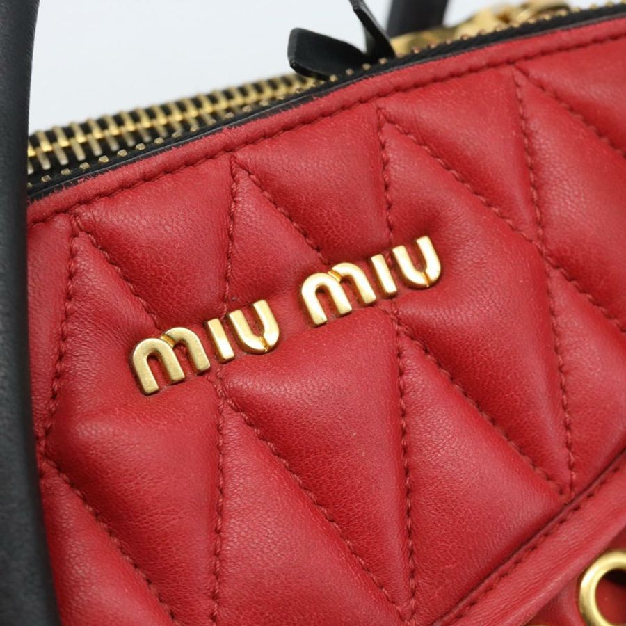 【日本直送】Miu Miu 手提包 皮革 兩用 紅色 金色 正品 189800A-19
