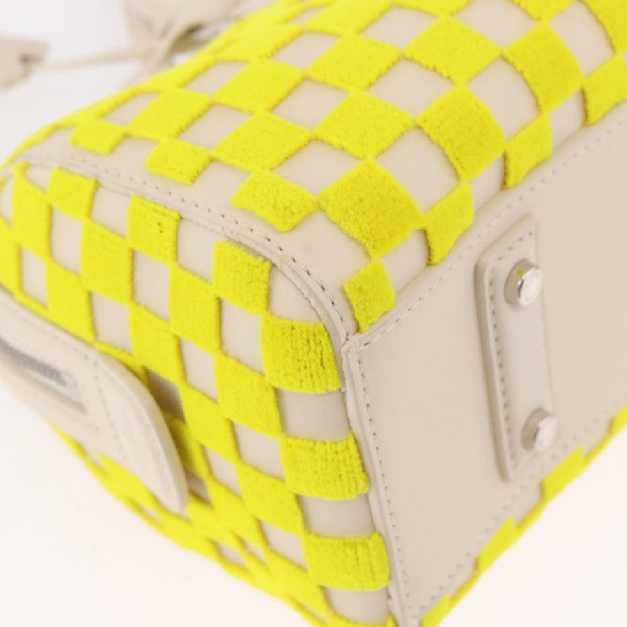 【日本直送】路易威登 Damier Cubic Speedy EW 手袋,黃色皮革,M48912,LV 正品,編號 189876SM-14
