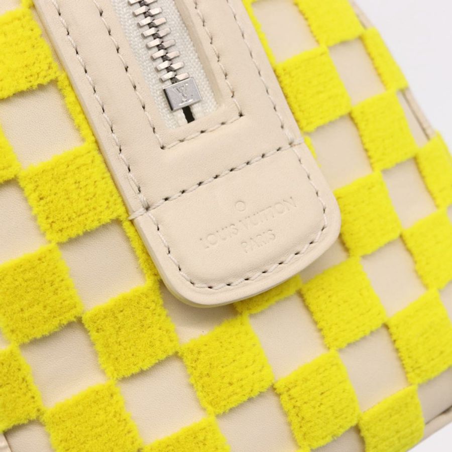 【日本直送】路易威登 Damier Cubic Speedy EW 手袋,黃色皮革,M48912,LV 正品,編號 189876SM-18