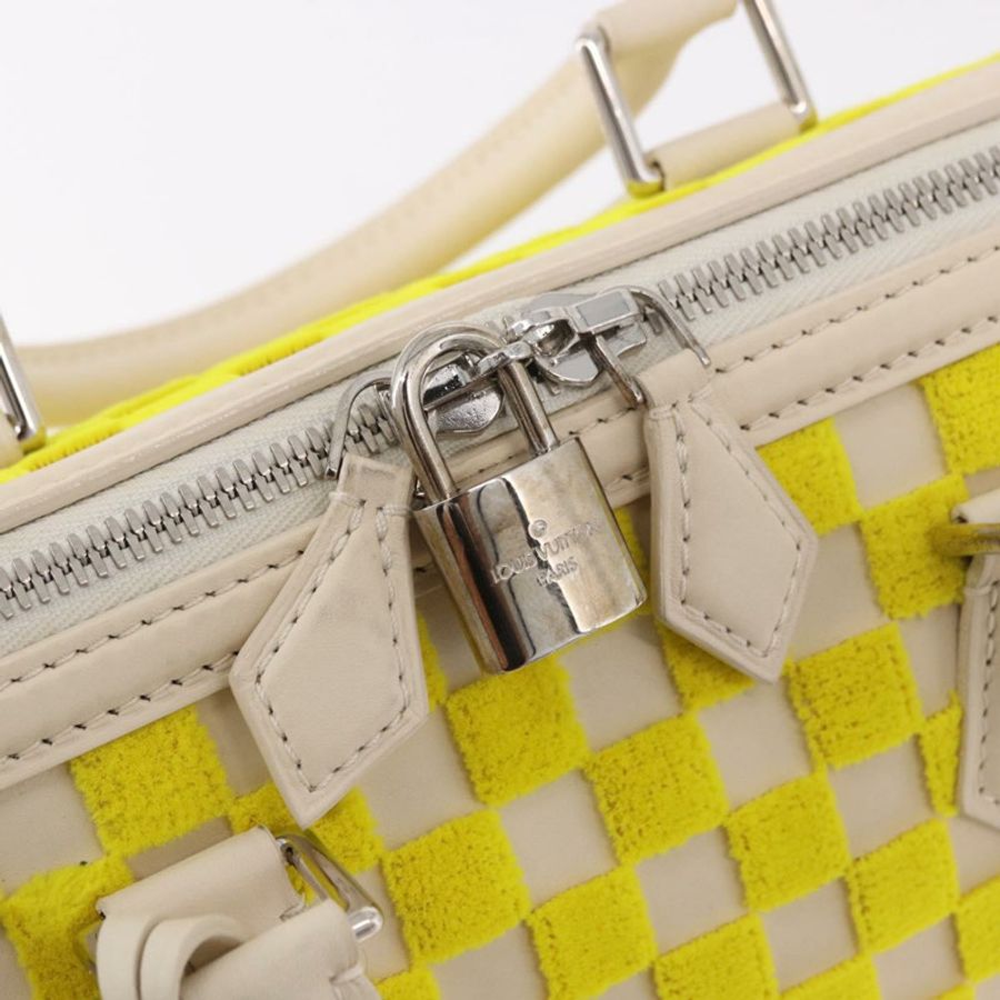 【日本直送】路易威登 Damier Cubic Speedy EW 手袋,黃色皮革,M48912,LV 正品,編號 189876SM-20