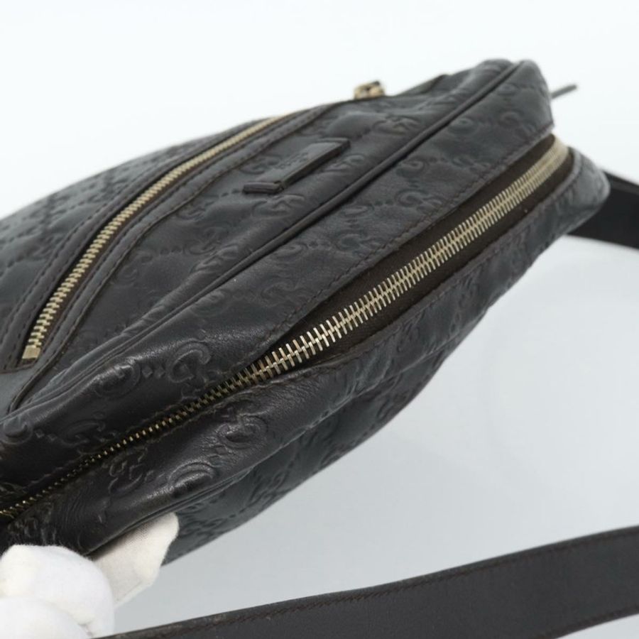 【日本直送】GUCCI GG帆布Guccissima單肩包 皮革 黑色 金色 201448 正品 BA13721A-5