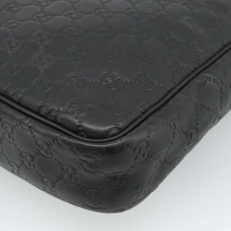 【日本直送】GUCCI GG帆布Guccissima單肩包 皮革 黑色 金色 201448 正品 BA13721A-14
