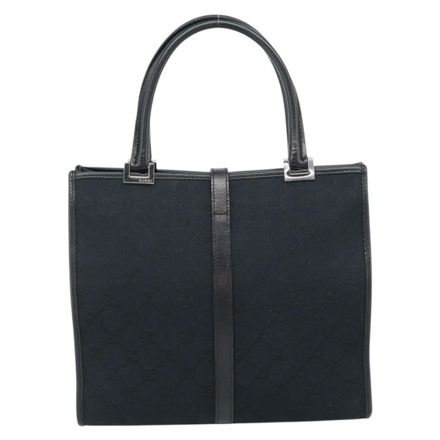 【日本直送】GUCCI GG帆布Jackie手提包 皮革 黑色 銀色 002 1065 正品 BA13717V-1