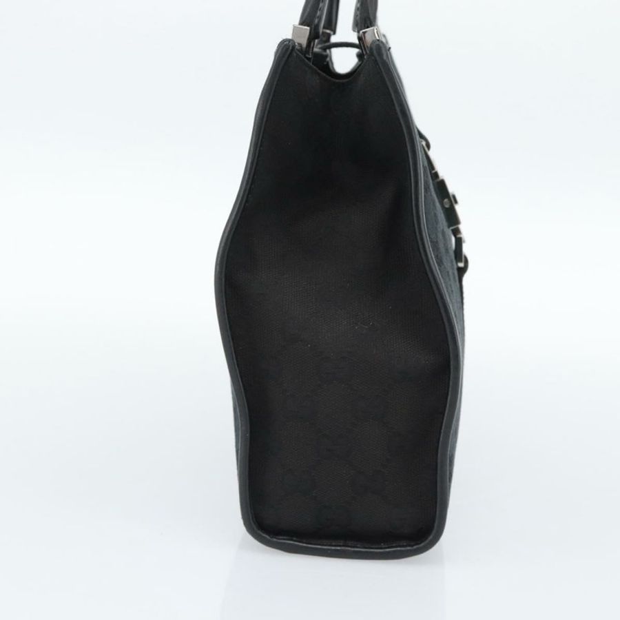 【日本直送】GUCCI GG帆布Jackie手提包 皮革 黑色 銀色 002 1065 正品 BA13717V-2