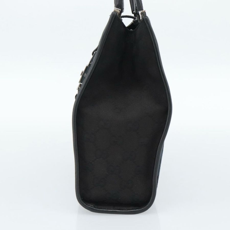 【日本直送】GUCCI GG帆布Jackie手提包 皮革 黑色 銀色 002 1065 正品 BA13717V-3
