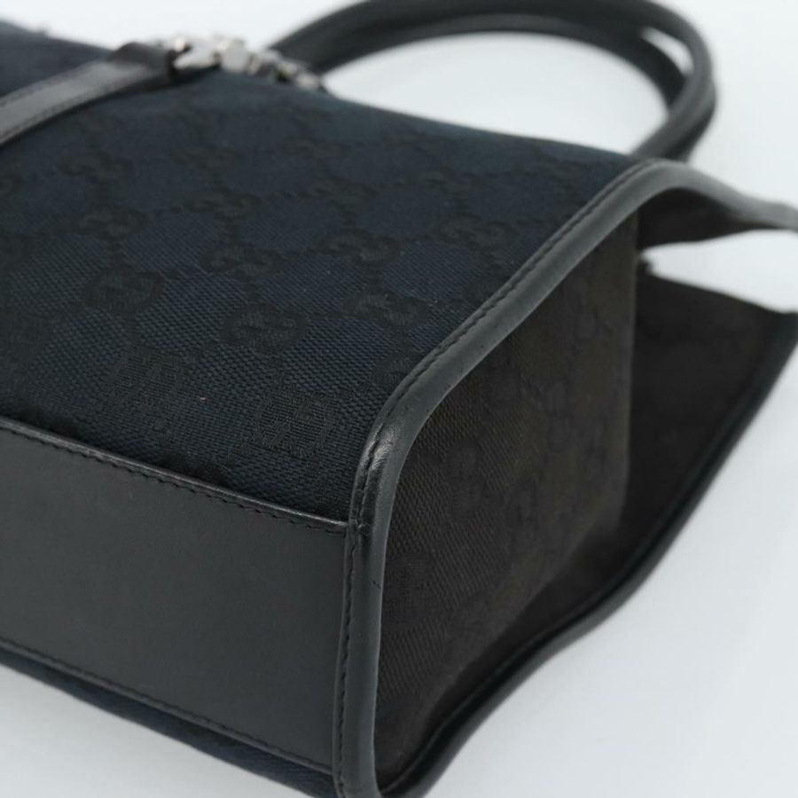 【日本直送】GUCCI GG帆布Jackie手提包 皮革 黑色 銀色 002 1065 正品 BA13717V-8