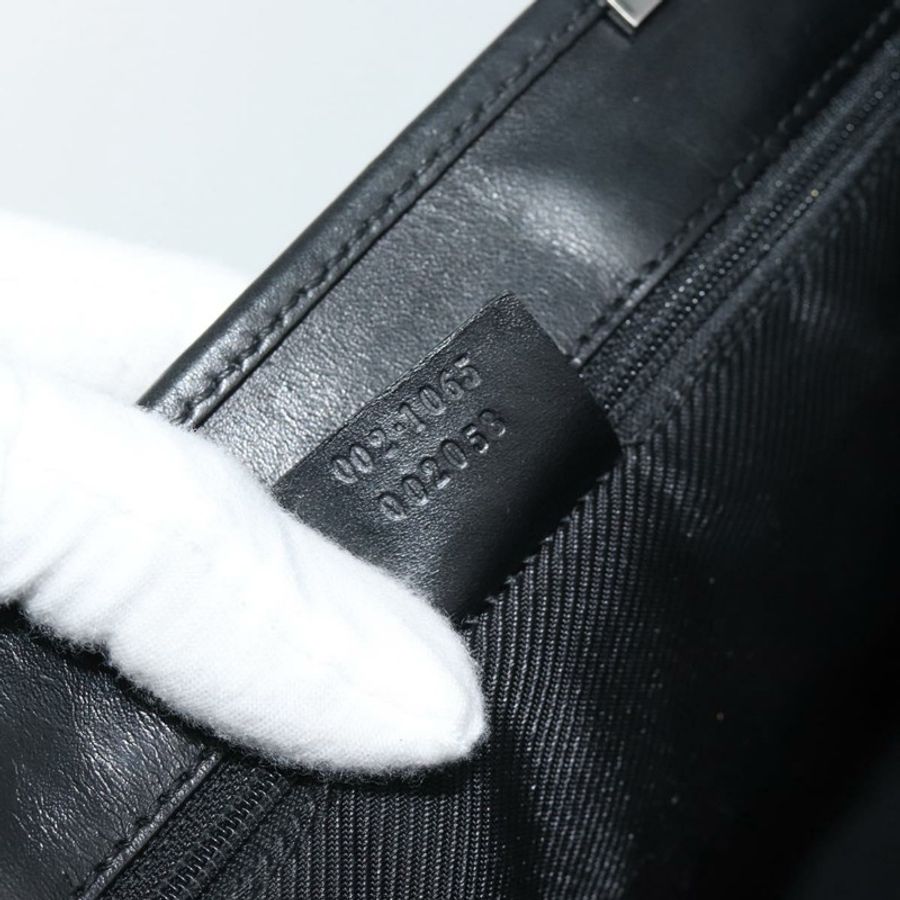 【日本直送】GUCCI GG帆布Jackie手提包 皮革 黑色 銀色 002 1065 正品 BA13717V-11