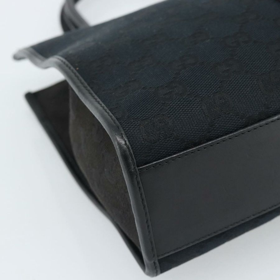 【日本直送】GUCCI GG帆布Jackie手提包 皮革 黑色 銀色 002 1065 正品 BA13717V-13
