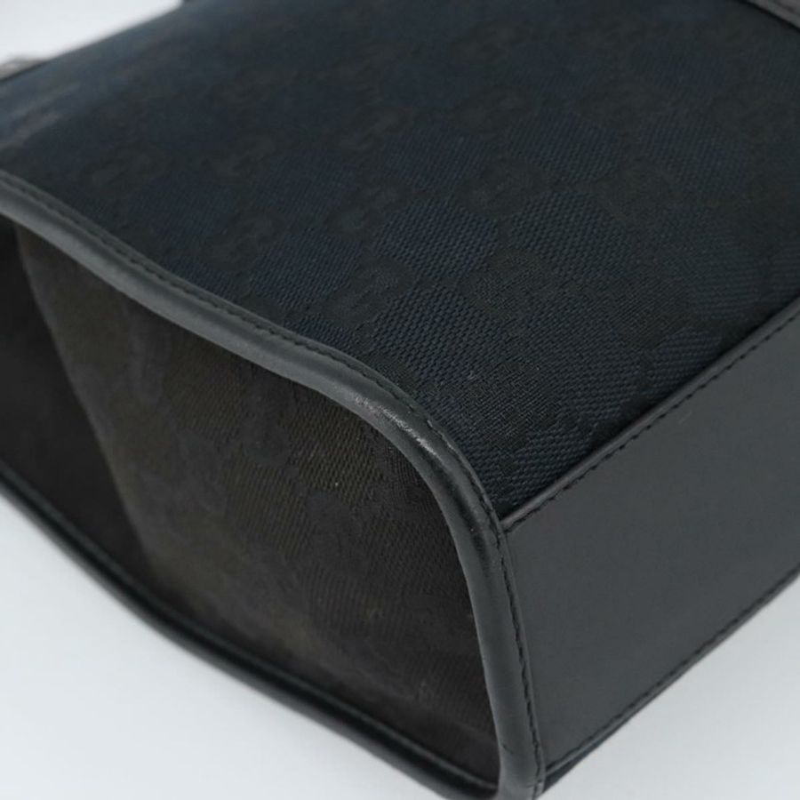 【日本直送】GUCCI GG帆布Jackie手提包 皮革 黑色 銀色 002 1065 正品 BA13717V-15