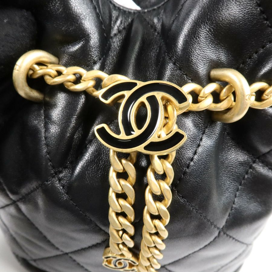 CHANEL 羊皮皮革Bucket Bag手挽肩背兩用袋-6