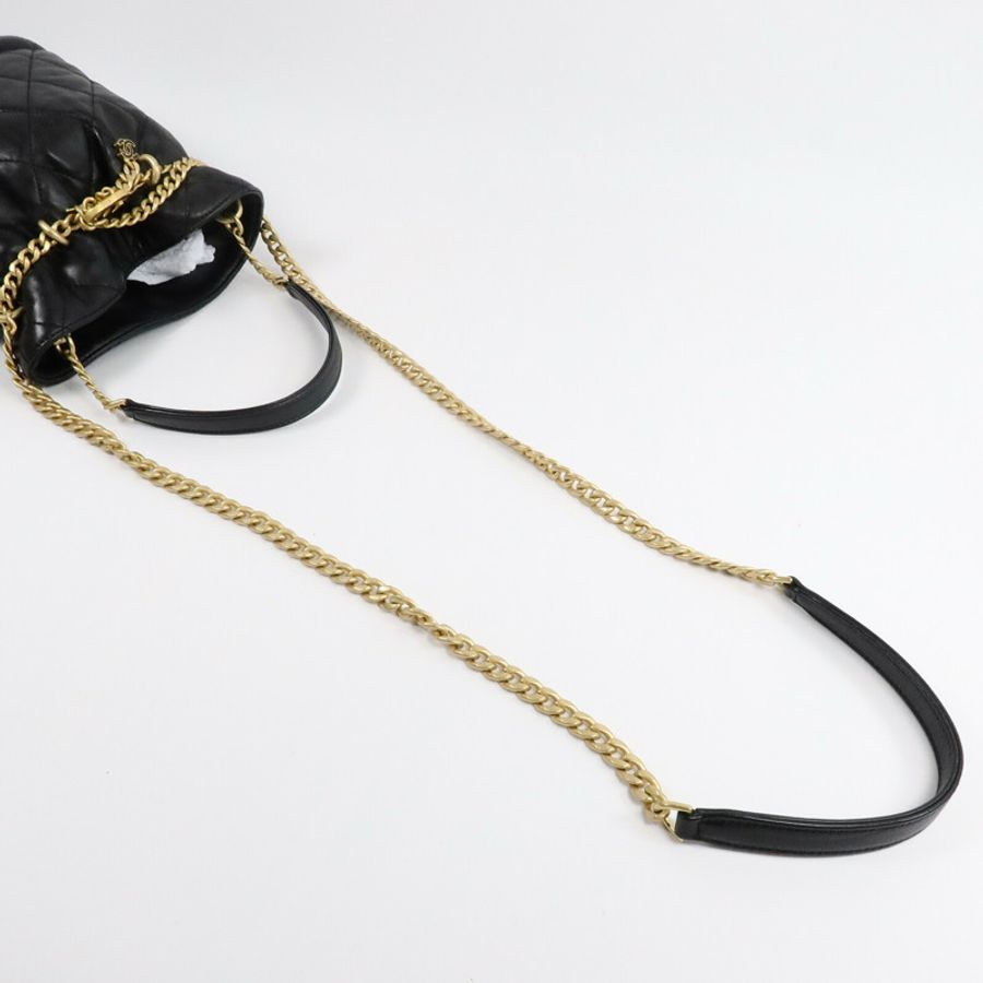 CHANEL 羊皮皮革Bucket Bag手挽肩背兩用袋-8