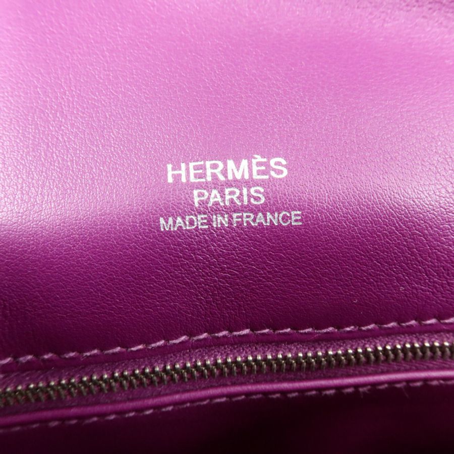 HERMES Swift皮革Berline Mini銀扣肩背袋Anemone-5