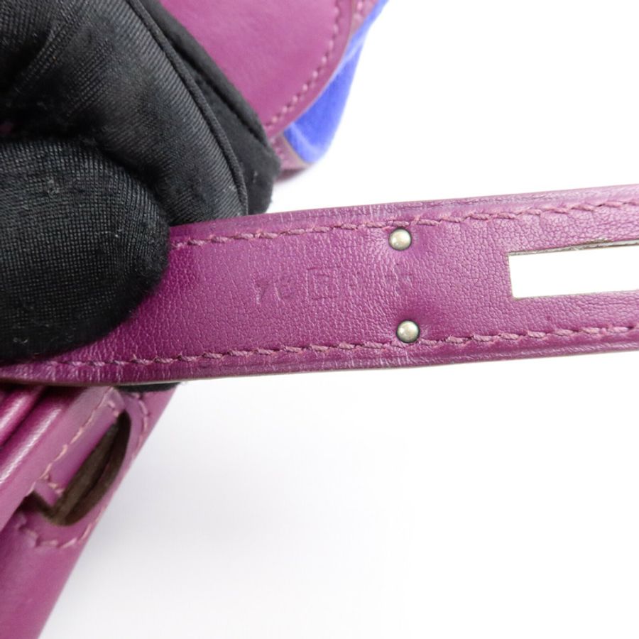 HERMES Swift皮革Berline Mini銀扣肩背袋Anemone-7