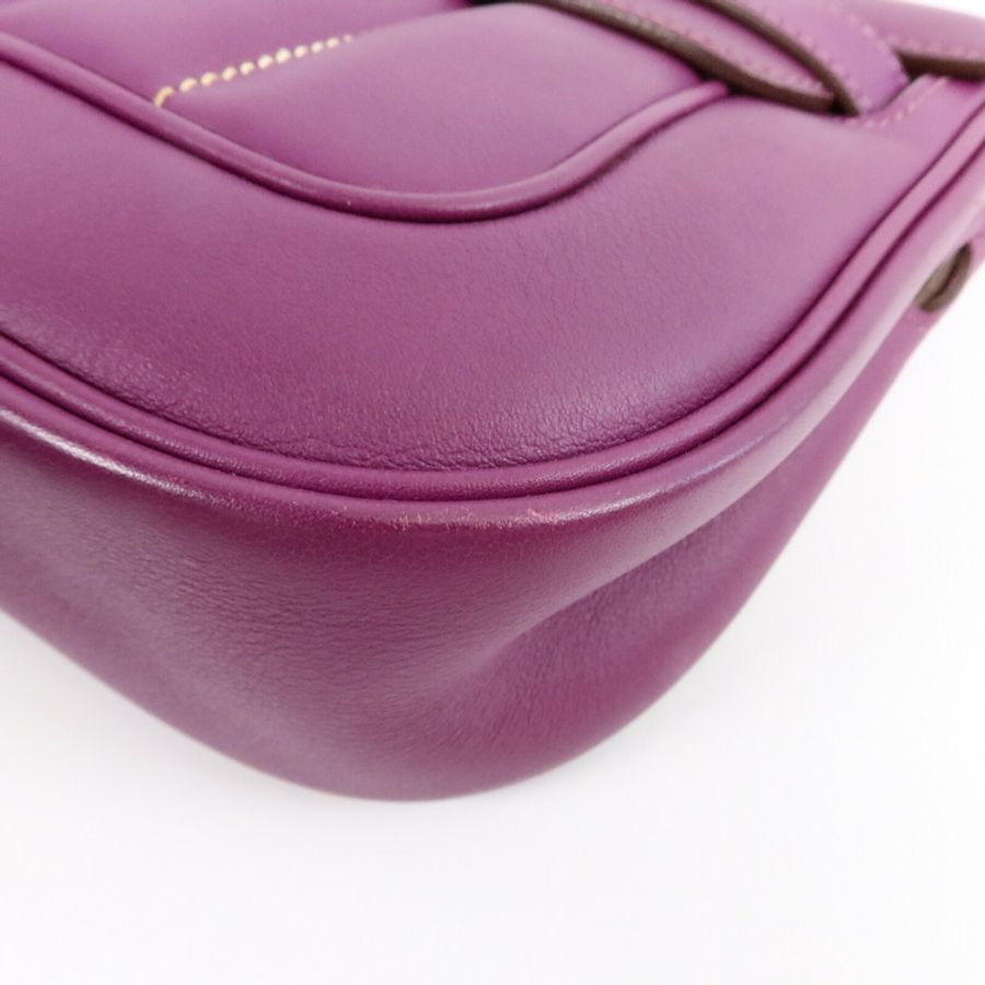 HERMES Swift皮革Berline Mini銀扣肩背袋Anemone-10