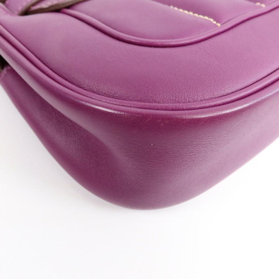 HERMES Swift皮革Berline Mini銀扣肩背袋Anemone-11