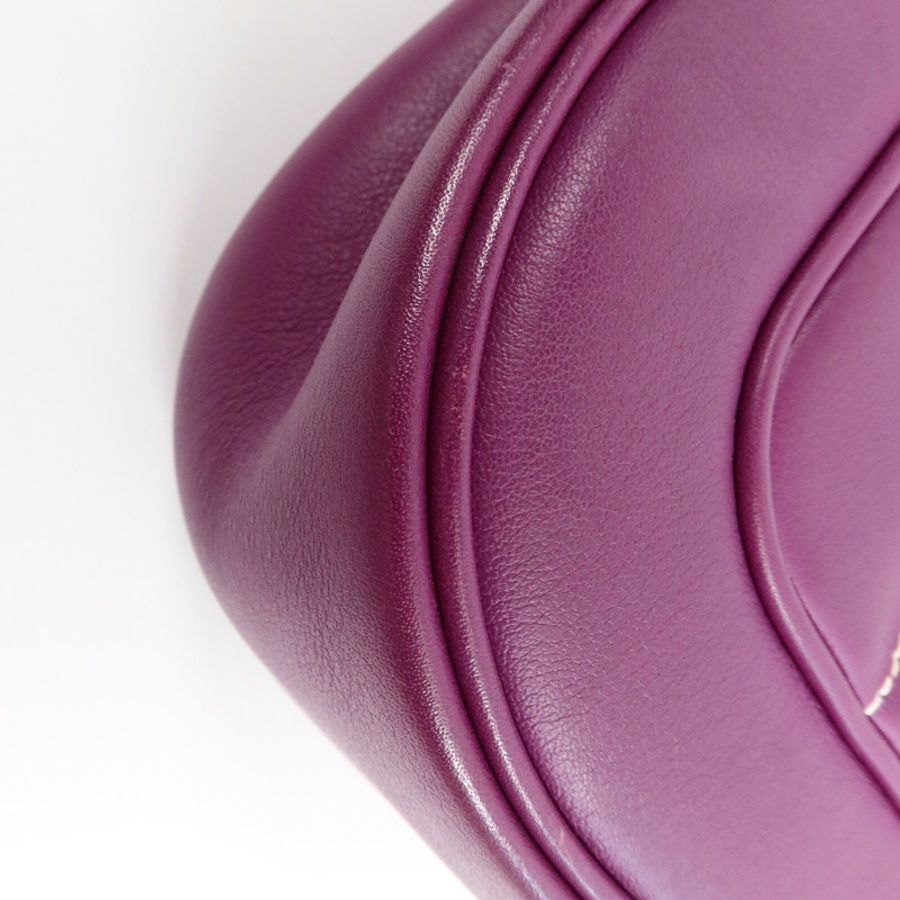 HERMES Swift皮革Berline Mini銀扣肩背袋Anemone-13