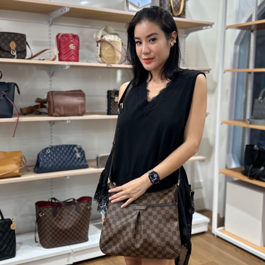 LV 棋盤格紋 Bloomsbury PM 中號 金扣肩背袋-1