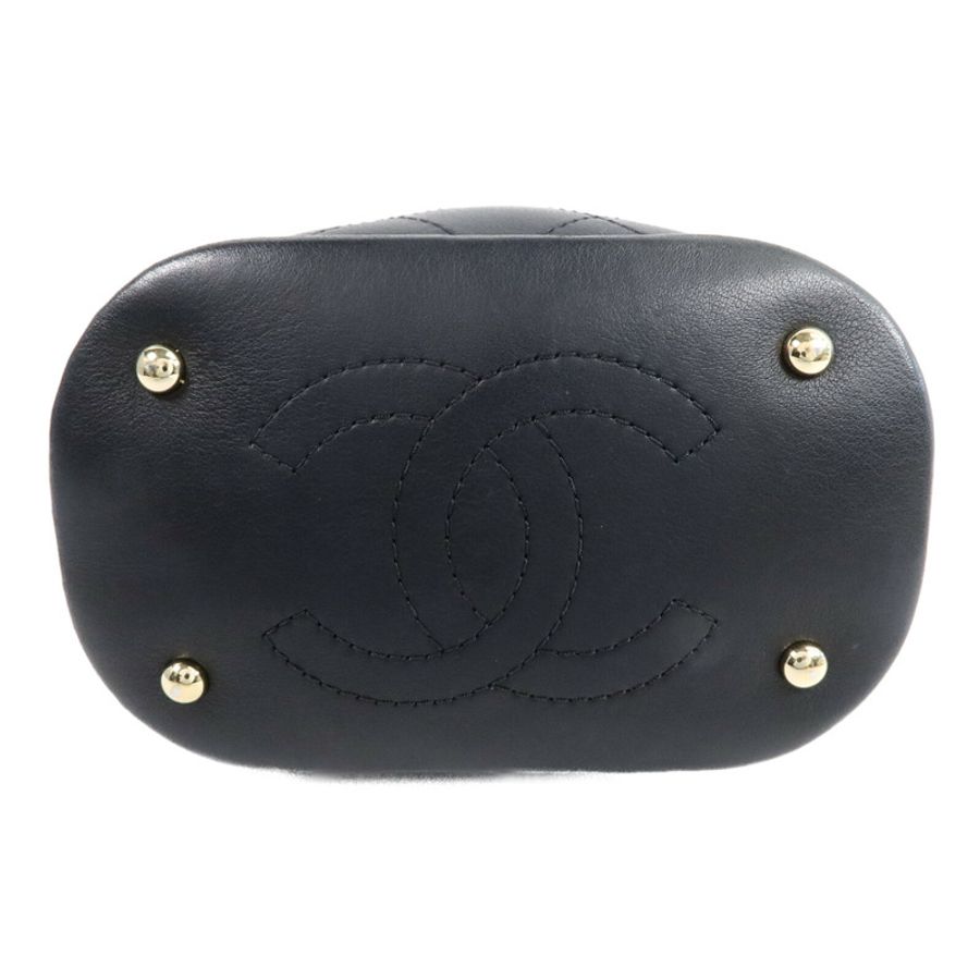 CHANEL 羊皮皮革Bucket Bag鏈帶肩背袋-3