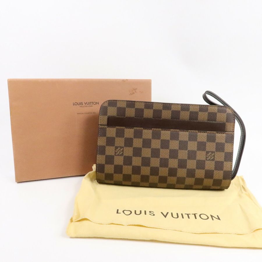 LOUIS VUITTON Damier Saint Louis Clutch Bag金扣手拿包-8