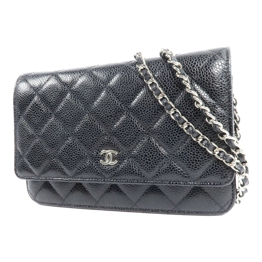 CHANEL 牛皮皮革WOC Wallet On Chain鏈帶肩背袋-2