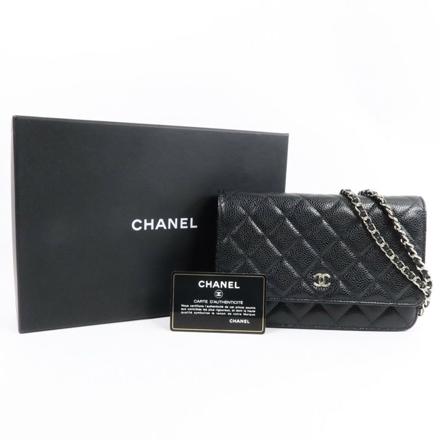 CHANEL 牛皮皮革WOC Wallet On Chain鏈帶肩背袋-9