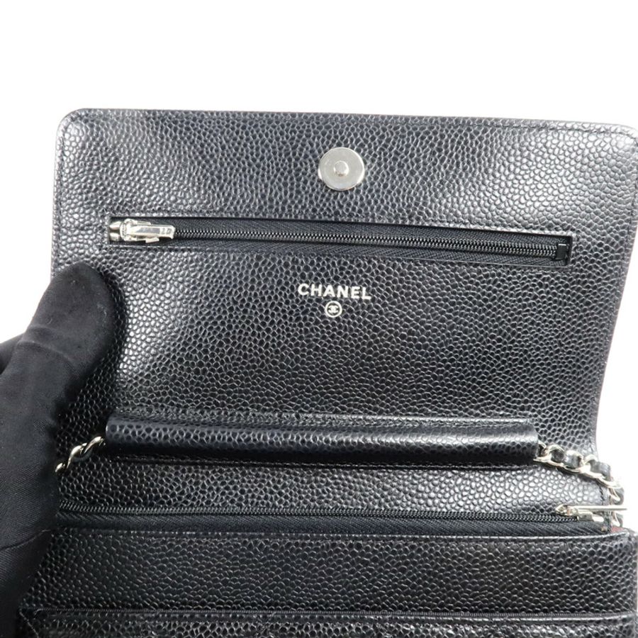 CHANEL 牛皮皮革WOC Wallet On Chain鏈帶肩背袋-14