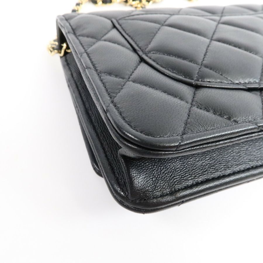 CHANEL 羊皮皮革WOC Wallet On Chain鏈帶肩背袋-13