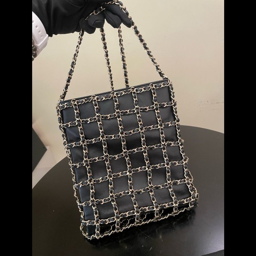 Chanel香奈兒鏈條購物袋鏈條⛓️皮穿金屬大雙C掛件-2
