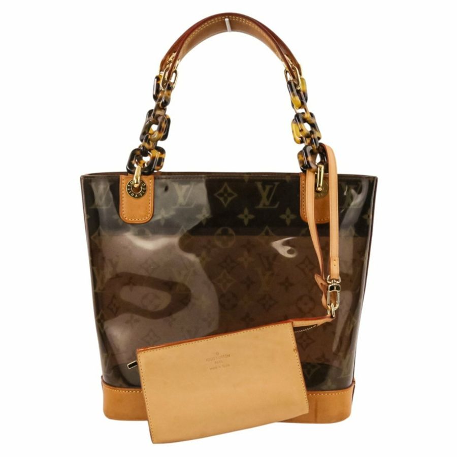 路易威登 Cabas Ambre PM Vinyl Monogram 手提包 M92502 棕色 女士-0