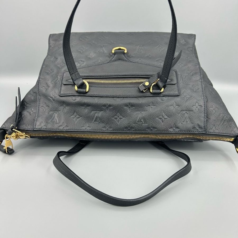 LV 路易威登 黑色全皮老花暗紋托特手提包 11年-7