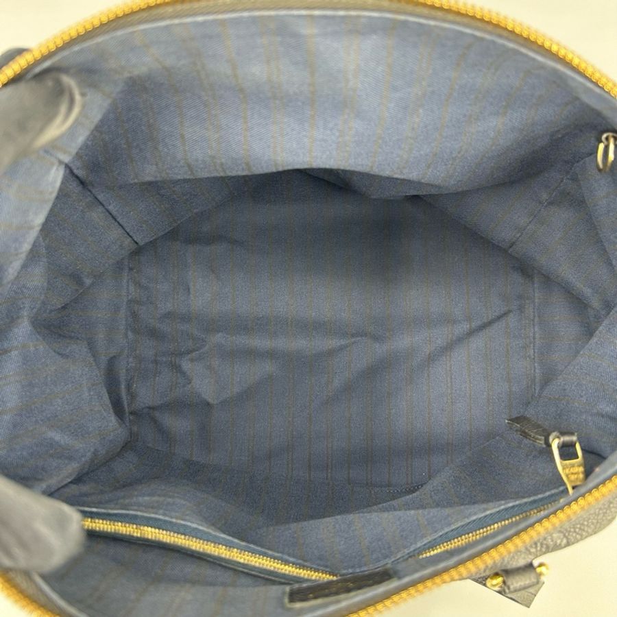 LV 路易威登 黑色全皮老花暗紋托特手提包 11年-8