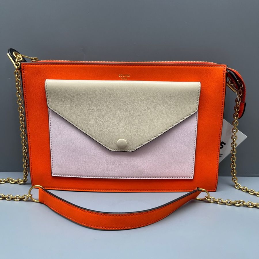 CELINE 拼色信封鏈條包-0