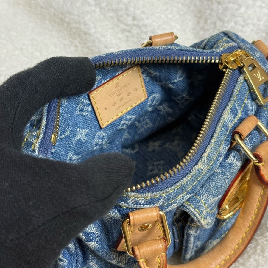 Lv nano speedy 新款丹寧牛仔包 ✨最新晶片款-11