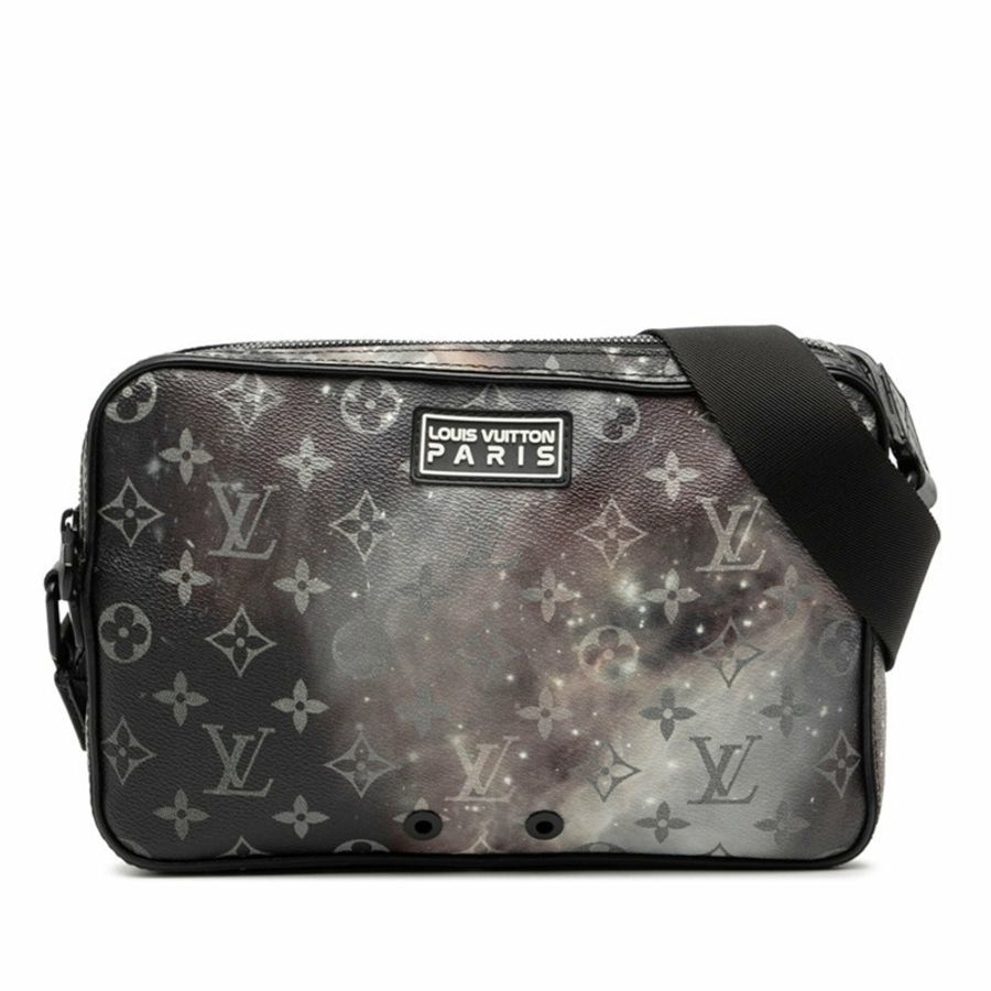 路易威登 Monogram Galaxy Alpha Messenger 斜背包 M44165 黑色 灰色 紫色 皮革 男士 LOUIS VUITTON-0