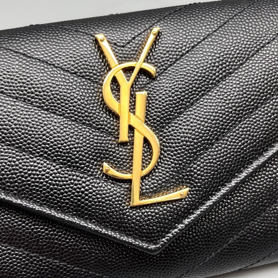 YSL 聖羅蘭黑色魚子醬手提包-5