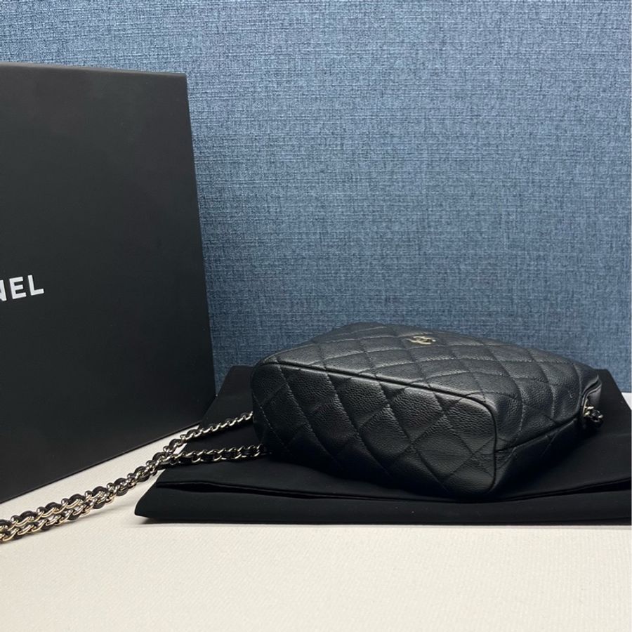 香奈兒CHANEL黑金荔枝皮飯盒包,98新-5