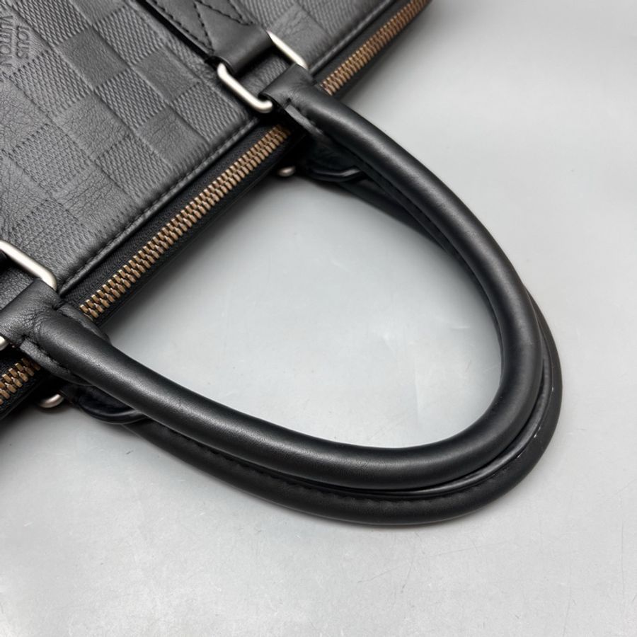 LV 路易威登黑棋盤格公文包 無肩帶-5