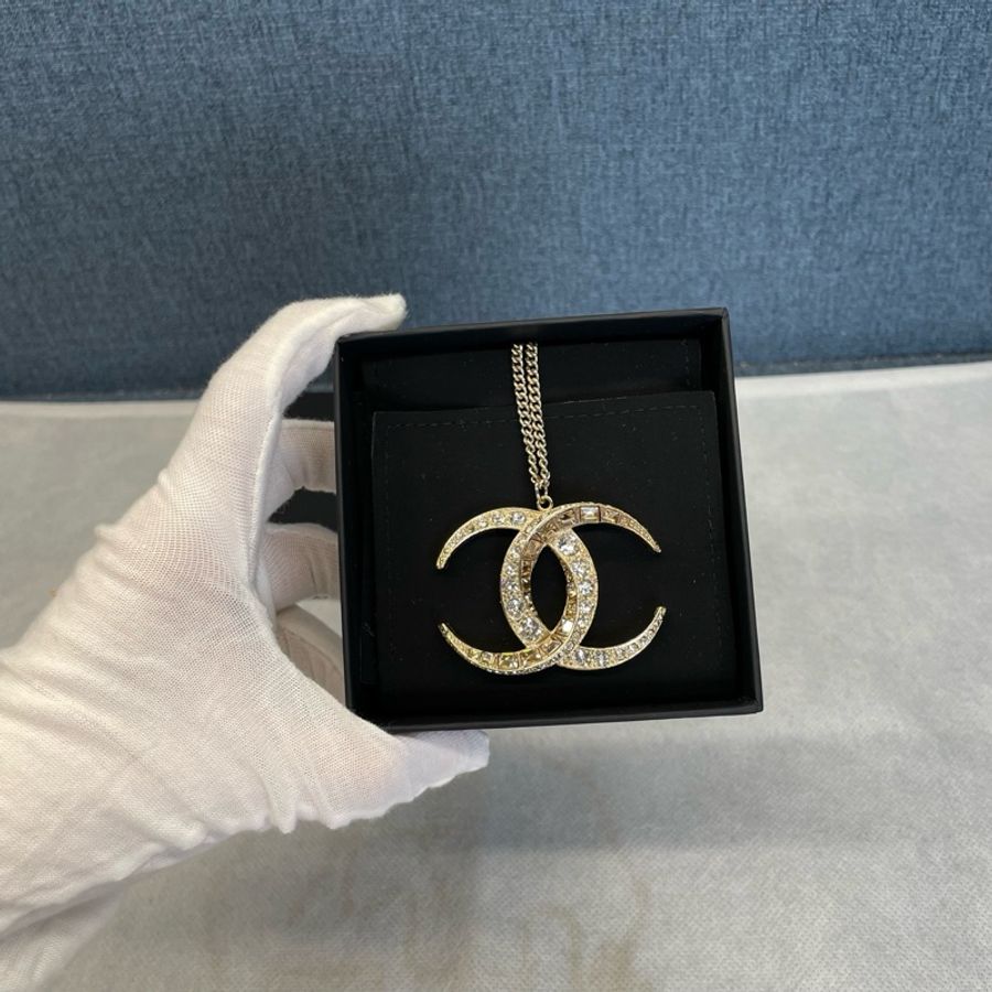 香奈兒CHANEL雙C大Logo毛衣鏈,成色99新-1