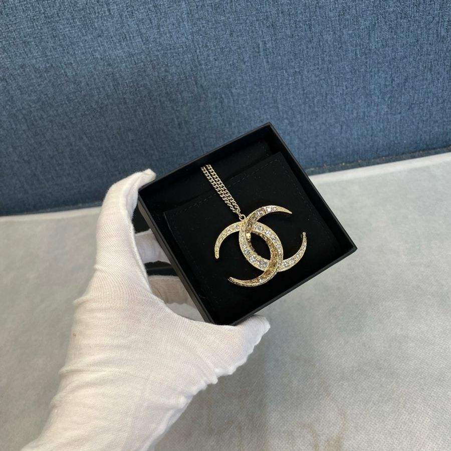香奈兒CHANEL雙C大Logo毛衣鏈,成色99新-2