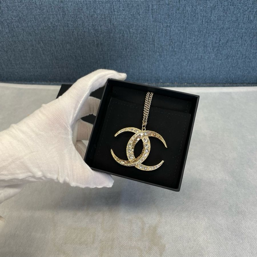 香奈兒CHANEL雙C大Logo毛衣鏈,成色99新-3