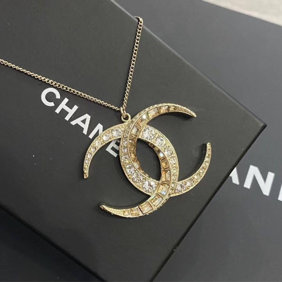 香奈兒CHANEL雙C大Logo毛衣鏈,成色99新-9