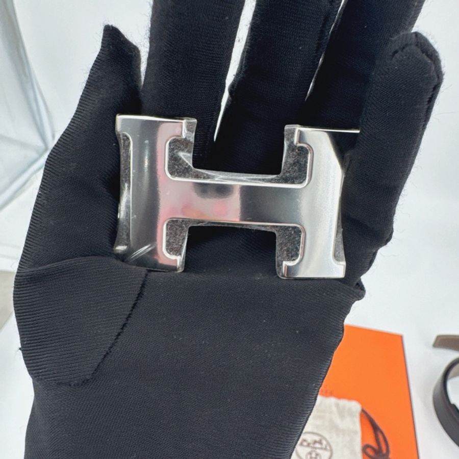 Hermes愛馬仕 雙面框Q腰帶 長度95cm 寬3.2cm 閒置未使用-3