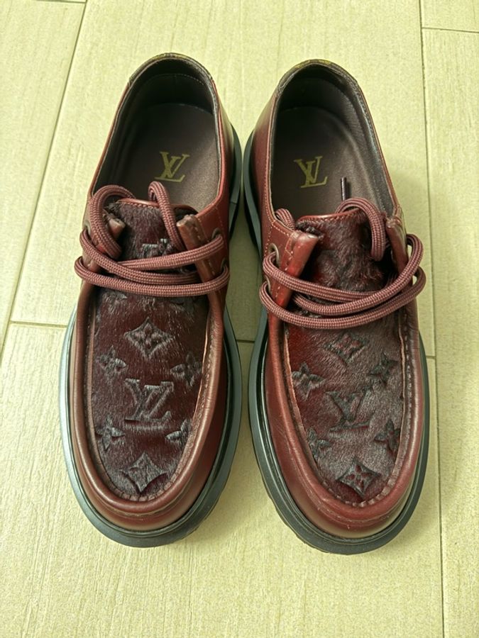 Louis Vuitton Burgundy LV Ranger Derbies 6 皮鞋-4