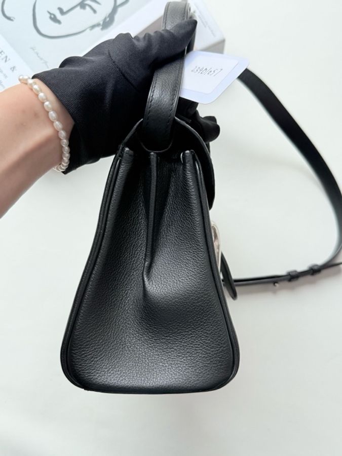 Delvaux 德爾沃 brilliant mini 黑銀荔枝紋牛皮 手提斜挎包 尺寸:20x15x10cm 單包-3
